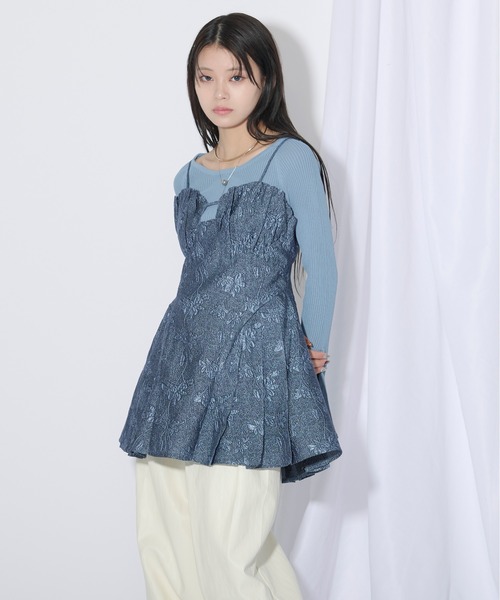 Ezick キャミソール Gross jacquard キャミチュニック