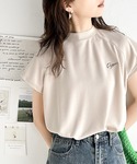 tシャツ 半袖 キレイめ大人のフレンチ袖。胸刺...の詳細画像1