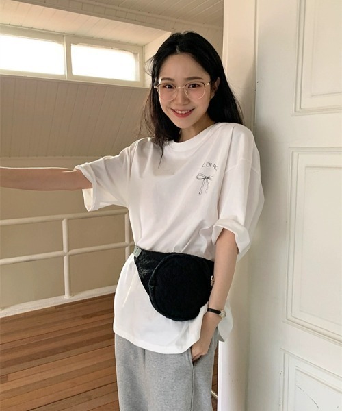 LACーVERT tシャツ LA VEI EN ROSEリボンTシャツ レディース
