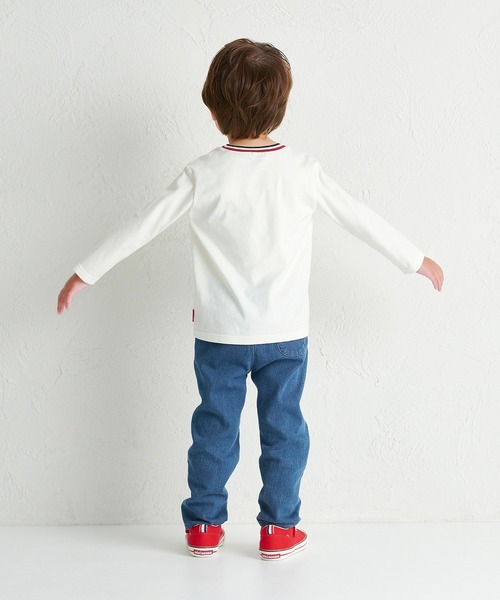 tシャツ シルエットベア長袖Ｔシャツ キッズ 子供服 男の子 女の子の画像
