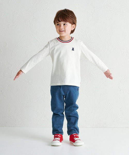 tシャツ シルエットベア長袖Ｔシャツ キッズ 子供服 男の子 女の子の画像