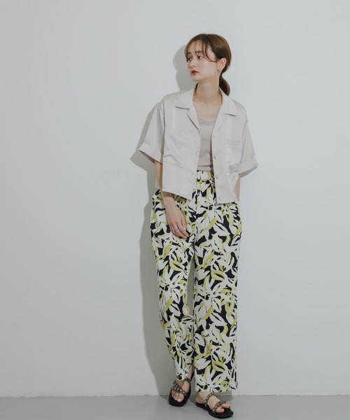 ブラウス シャツ ドレープツイル クロップドシャツ レディース Limue ブラウス シャツ ドロストクロップドシャツ レディース