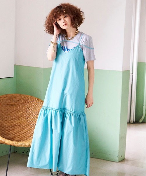 MAISON SPECIAL」 キャミソールワンピース FREE ネイビー レディース  