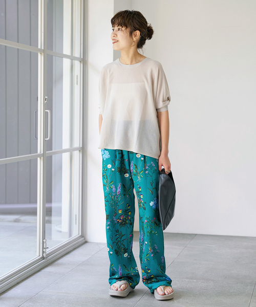 TICCA フラワープリントパンツ TICCA ティッカ フラワー プリント パンツ tbes-422 レディース