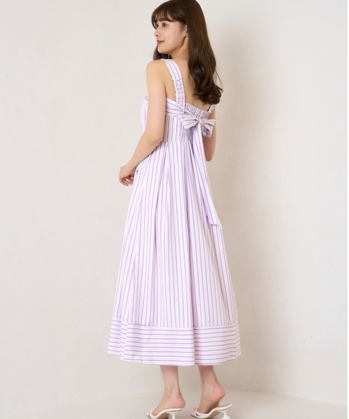 Her lip to ワンピース Multi-Way Back Ribbon Stripe Dress