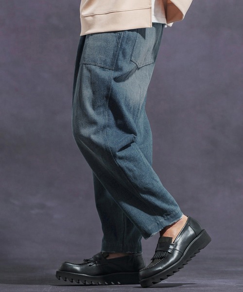 Jih Nunc ジーンズ mp12623- ユーズド加工ベイカーデニムパンツ