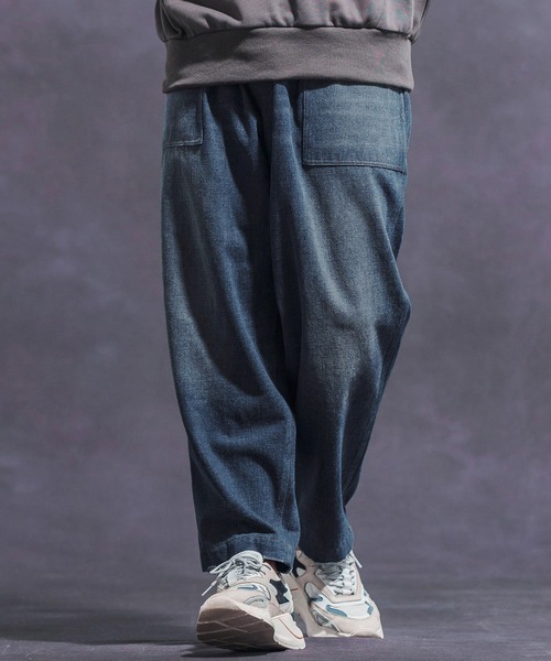 Jih Nunc ジーンズ mp12623- ユーズド加工ベイカーデニムパンツ