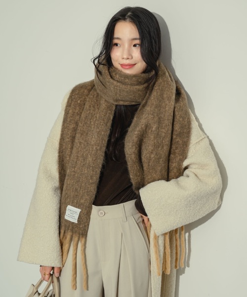 ☆新品・未使用　ASAUSE MELER woolマフラー ASAUCE MELER ストール マフラー 「ASAUCE MELER」リネンガーゼ