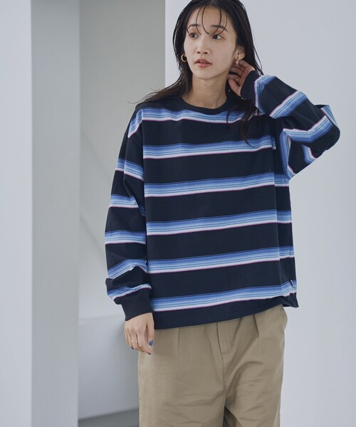 coen（コーエン） tシャツ ヴィンテージボーダーロングスリーブT