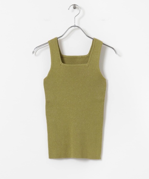 タンクトップ ノースリーブ ラメスクエアノースリーブニット/ノースリーブトップス レディース ITEMS URBANRESEARCH タンクトップ ノースリーブ ラメニット