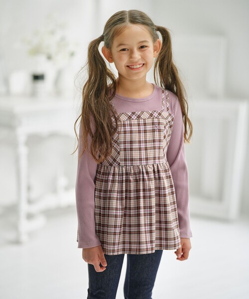 組曲 tシャツ 「150-160cm」ビスチェック トップス キッズ 子供