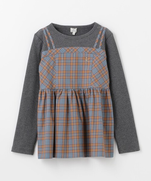 子供服女の子まとめ売り150サイズ 組曲（KUMIKYOKU） tシャツ 「150-160cm」ビスチェック トップス
