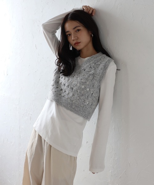 nknit V-neck KNIT vest ニットベスト Nikko V Neck Knit Vest – O2 Life