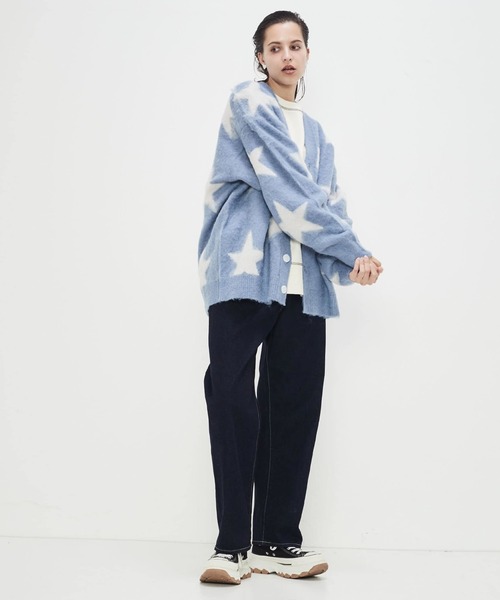 CONVERSETOKYO STAR★ SHAGGY KNIT CARDIGAN CONVERSE TOKYO ニット STAR SHAGGY KNIT CARDIGAN レディース