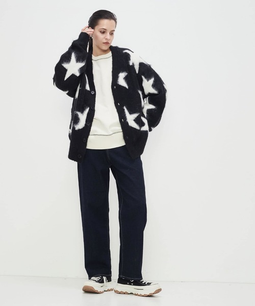 CONVERSETOKYO STAR★ SHAGGY KNIT CARDIGAN CONVERSE TOKYO ニット STAR SHAGGY KNIT CARDIGAN レディース