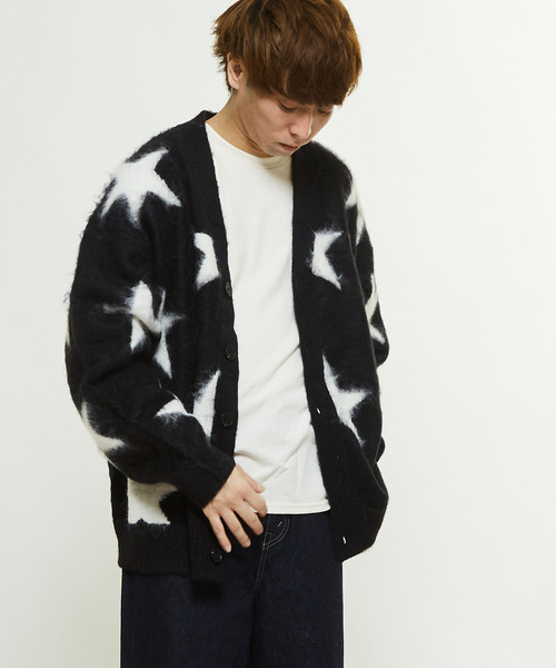 CONVERSETOKYO STAR★ SHAGGY KNIT CARDIGAN CONVERSE TOKYO ニット STAR SHAGGY KNIT CARDIGAN レディース