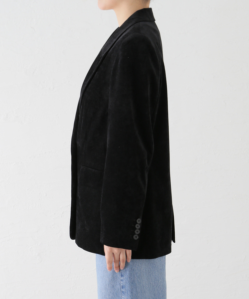 ジャケット テーラードジャケット ベルベットピークドラペルジャケット