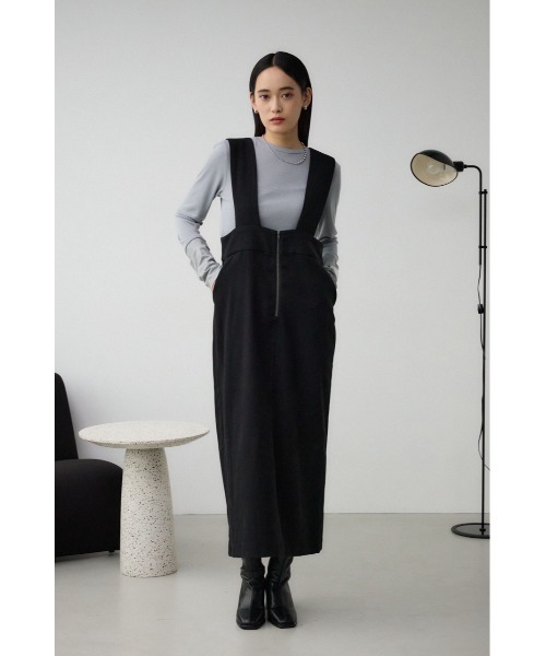 [新品]値下げ＊MOUSSY FRONT ZIP ジャンパースカート セール】FRONT ZIP ジャンパースカート（ジャンパースカート