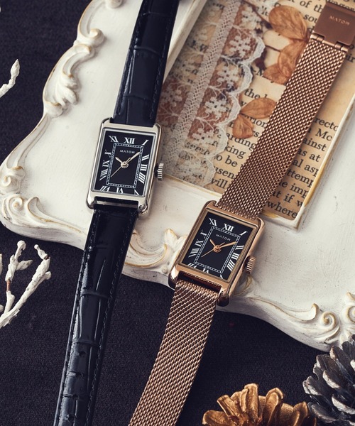 美品！MATOW マトウ TSUKI 朧月 ノワール スクエア 稼働品 ブラック MATOW マトウ TSUKI 朧月 ノワール / SQUARE SILVER BLACK LEATHER