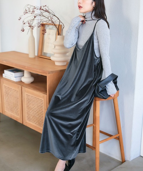 KOBE LETTUCE（神戸レタス） ワンピース ベロアVネックキャミソール