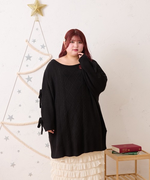ケーブルニットチュニック ワンピース qumerry.（キュメリ）の「ケーブルニットチュニックワンピース