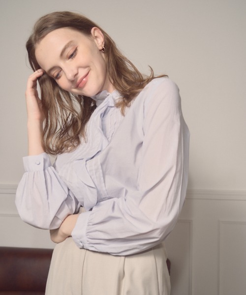 eLLa stand frill blouse スタンドフリル　ブラウス Meline M. ブラウス シャツ Stand frill blouse スタンドフリル