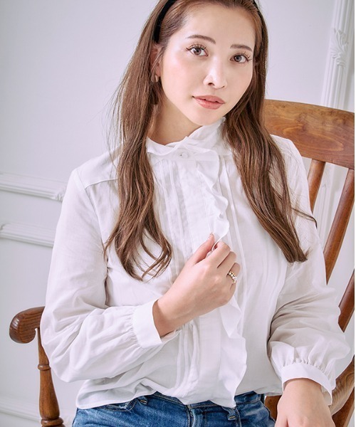 eLLa stand frill blouse スタンドフリル　ブラウス Meline M. ブラウス シャツ Stand frill blouse スタンドフリル