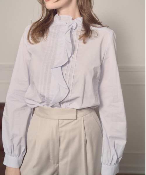 FRILL STAND COLLAR BLOUSE フリルスタンドカラーブラウス FRILL STAND COLLAR BLOUSE｜HELIOPOLE｜HÉLIOPÔLE（エリオポール