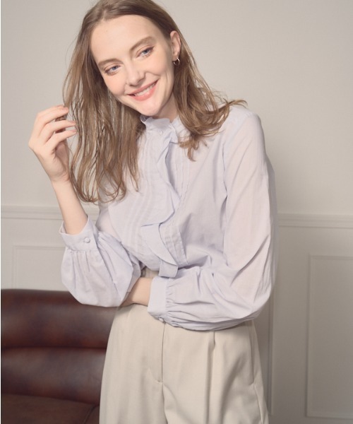 FRILL STAND COLLAR BLOUSE フリルスタンドカラーブラウス FRILL STAND COLLAR BLOUSE｜HELIOPOLE｜HÉLIOPÔLE（エリオポール