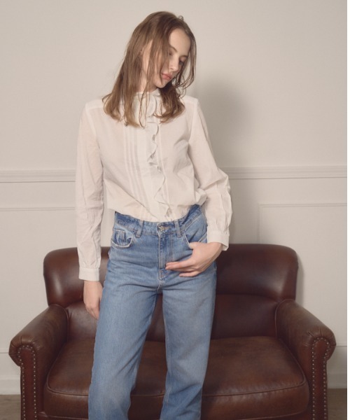 Meline M. ブラウス シャツ Stand frill blouse スタンドフリル