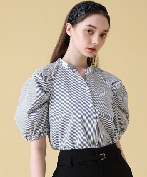 ANAYI ブラウス シャツ ストレッチブロードタック レディース