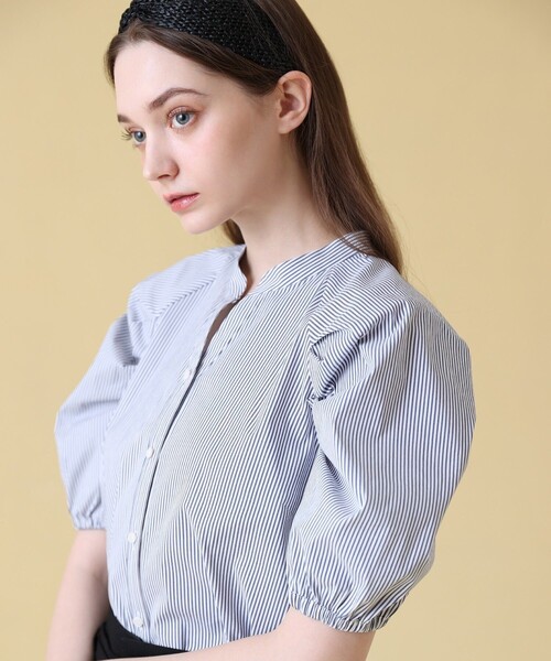 ANAYI ブラウス シャツ ストレッチブロードタック レディース