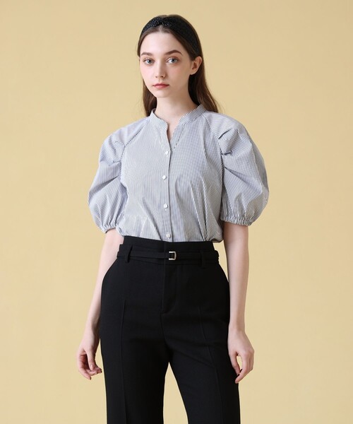 ANAYI ブラウス シャツ ストレッチブロードタック レディース