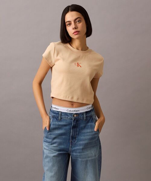   カルバンクライン モノグラム ベイビーTシャツ Calvin Klein（カルバン・クライン） tシャツ モノグラム ベイビーT
