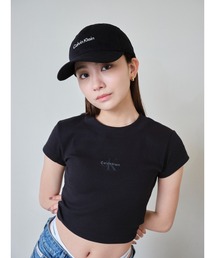 売れ筋商品|||カルバンクライン Tシャツ レディース トップス LABEL BABY TEE - Basic T-shirt - black Calvin Klein tシャツ ベイビーTシャツ レディース : ZOZOTOWN