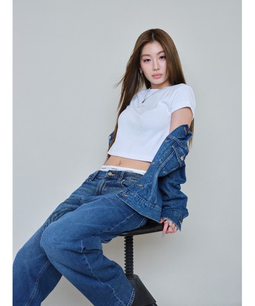 【大人気完売カラー】カルバンクライン モノグラム ベイビーTシャツ モノグラム ベイビーTシャツ（Tシャツ/カットソー）｜Calvin