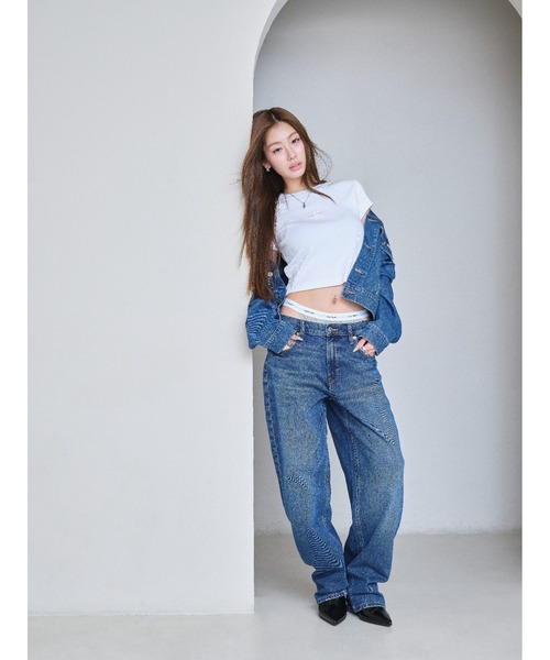 【 】★CK Jeans モノグラムベビーTシャツ★送料無料 Calvin Klein tシャツ モノグラム ベイビーTシャツ レディース