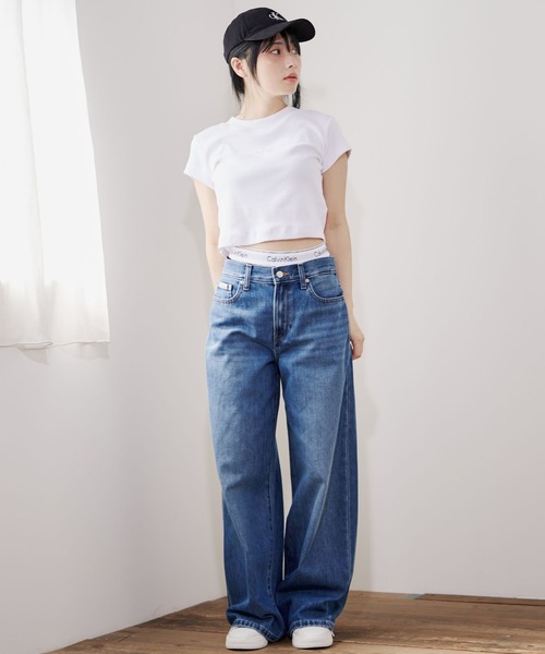 Calvin Klein tシャツ モノグラム ベイビーTシャツ レディース