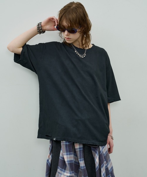 AIVER tシャツ AIVER ウォッシュダメージS/S TEE メンズ