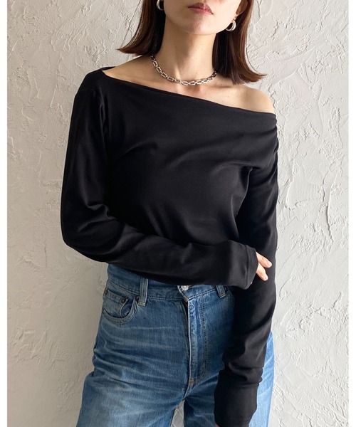 She's Closet tシャツ 長袖ボートネックロンTカットソー/ワン