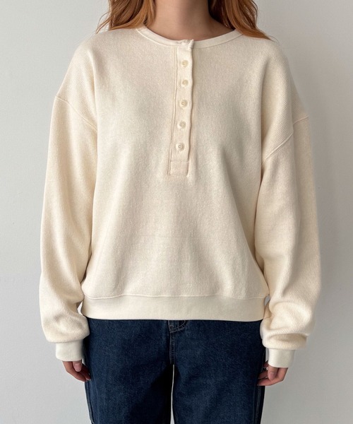 会員様限定 お買い得商品 El tシャツ JEAN CANAL mar レディース カルゼヘンリーロンT トップス