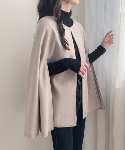 「ABITOKYO」 ポンチョ L ブラック系その他 レディース_画像7