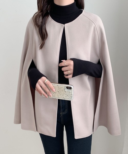 「ABITOKYO」 ポンチョ L ブラック系その他 レディース_画像9