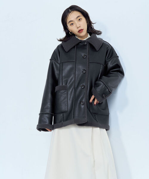 「fredy emue」 ジャケット 38 ブラック レディース_画像4