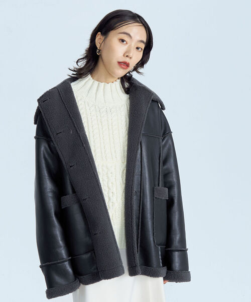 「fredy emue」 ジャケット 38 ブラック レディース_画像6