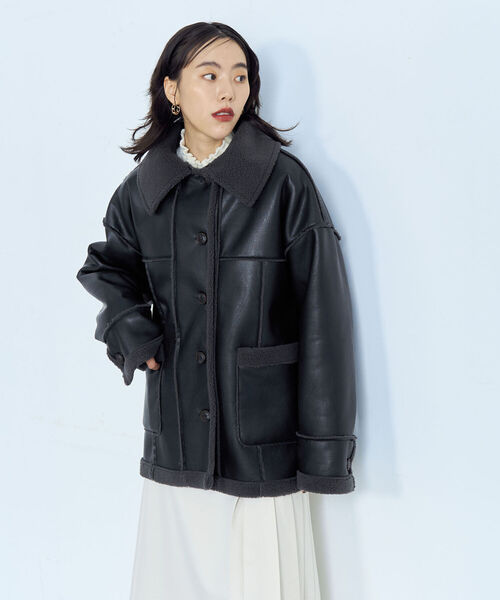 「fredy emue」 ジャケット 38 ブラック レディース_画像9