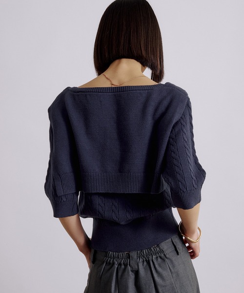 MUHET（ミュエータ） tシャツ 半袖 cable knit t-shirt / ケーブル