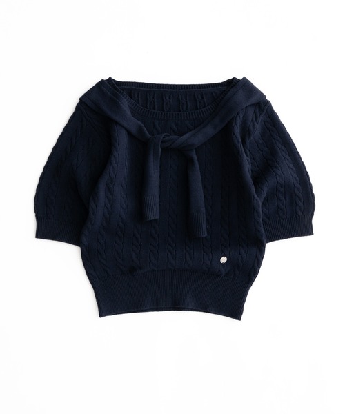 MUHET（ミュエータ） tシャツ 半袖 cable knit t-shirt / ケーブル