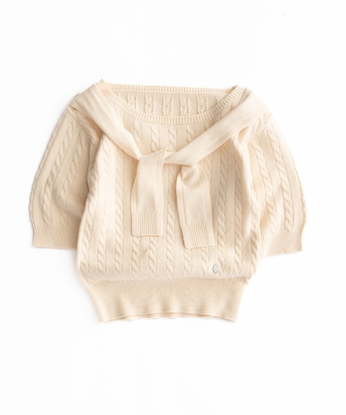 MUHET（ミュエータ） tシャツ cable knit t-shirt / ケーブルニットT