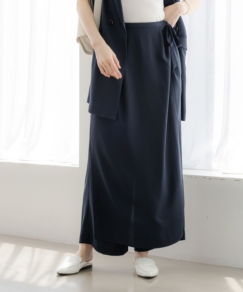 パンツ basara Elura パンツ サラサラリラクシーナロー風パンツ「低身長サイズ